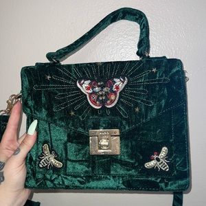 Aldo Purse Velvet Green